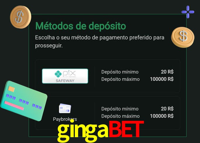 O cassino gingabet oferece uma grande variedade de métodos de pagamento
